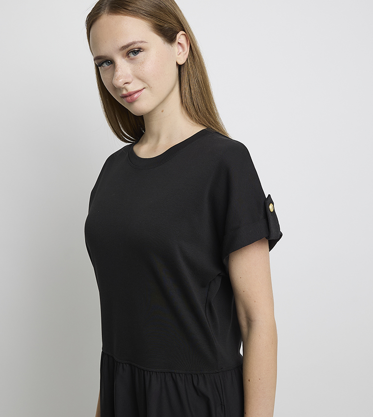 MODERN Solid Pleated Midaxi Dress