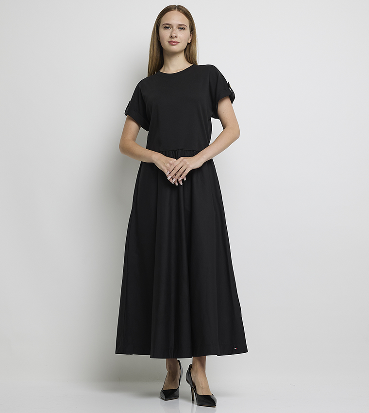 MODERN Solid Pleated Midaxi Dress