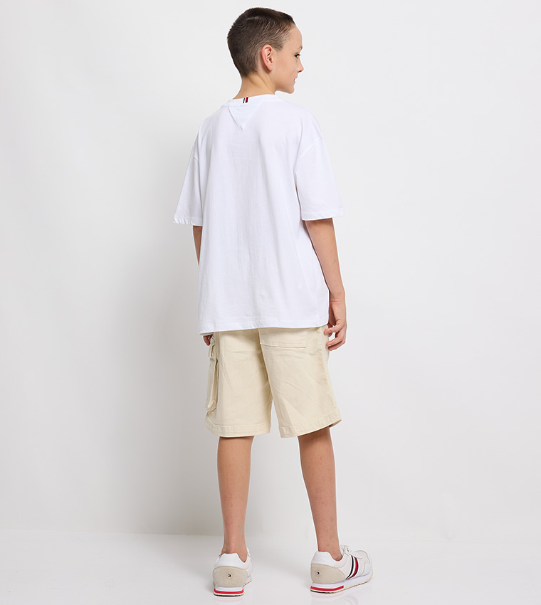 Flag Embroidery Detail Short Sleeves T-Shirt