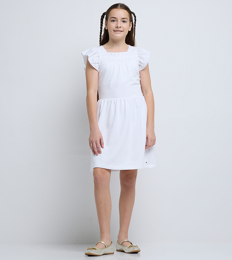 Textured Square Neck Mini Dress