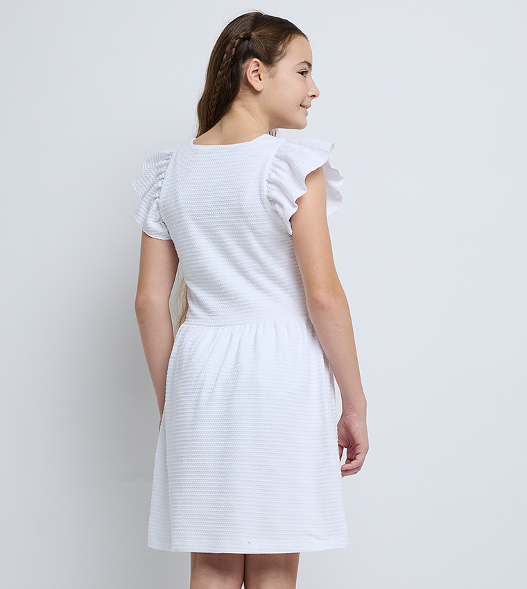 Textured Square Neck Mini Dress