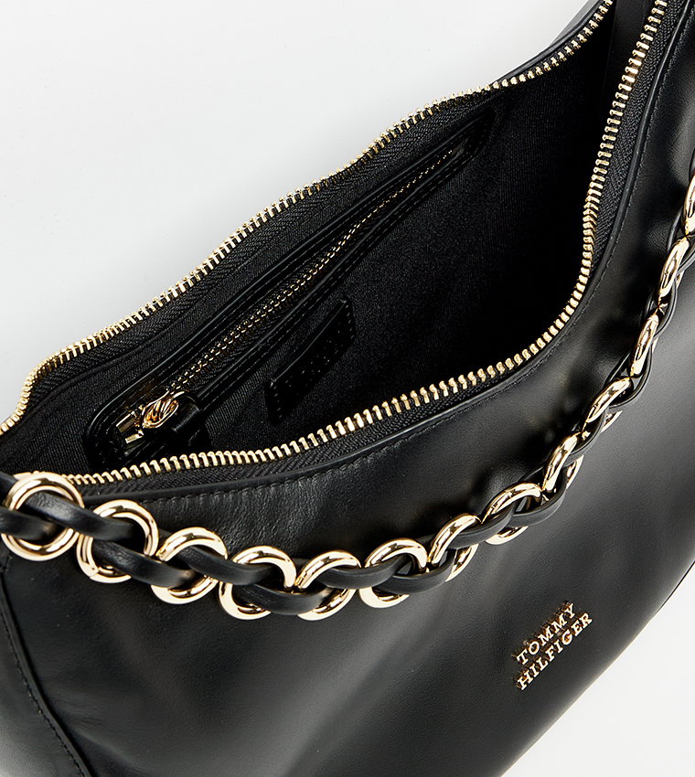 Textured Leather Shoulder Bag