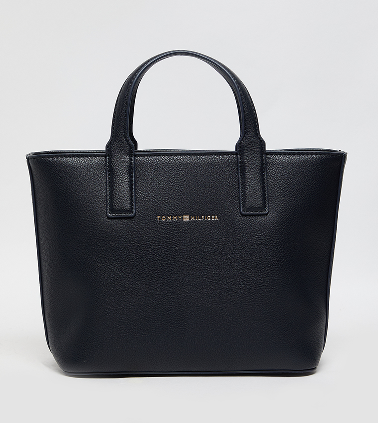 Logo Detail Zippered Satchel Bag