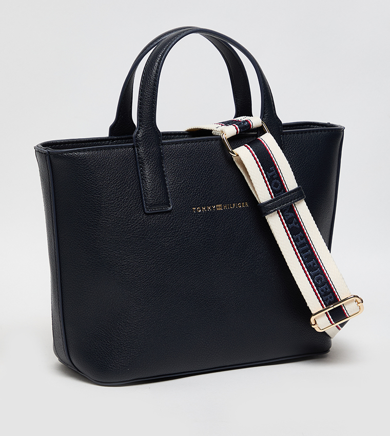 Logo Detail Zippered Satchel Bag