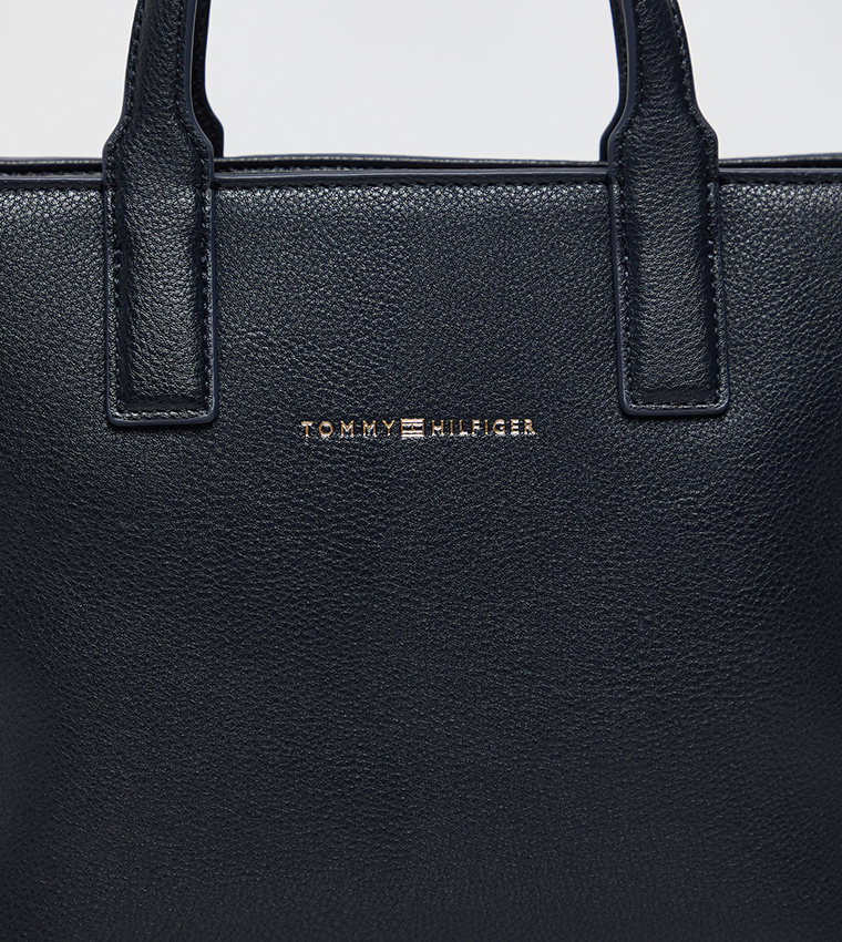 Logo Detail Zippered Satchel Bag