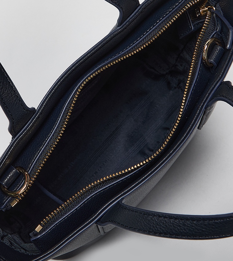 Logo Detail Zippered Satchel Bag