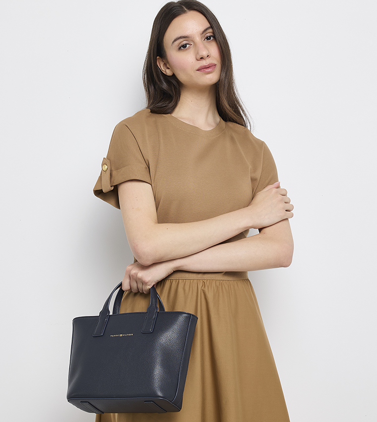 Logo Detail Zippered Satchel Bag