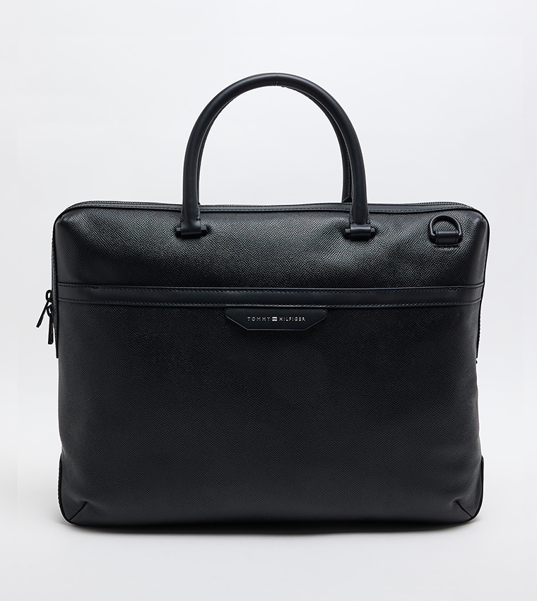 Textured Leather Laptop Bag