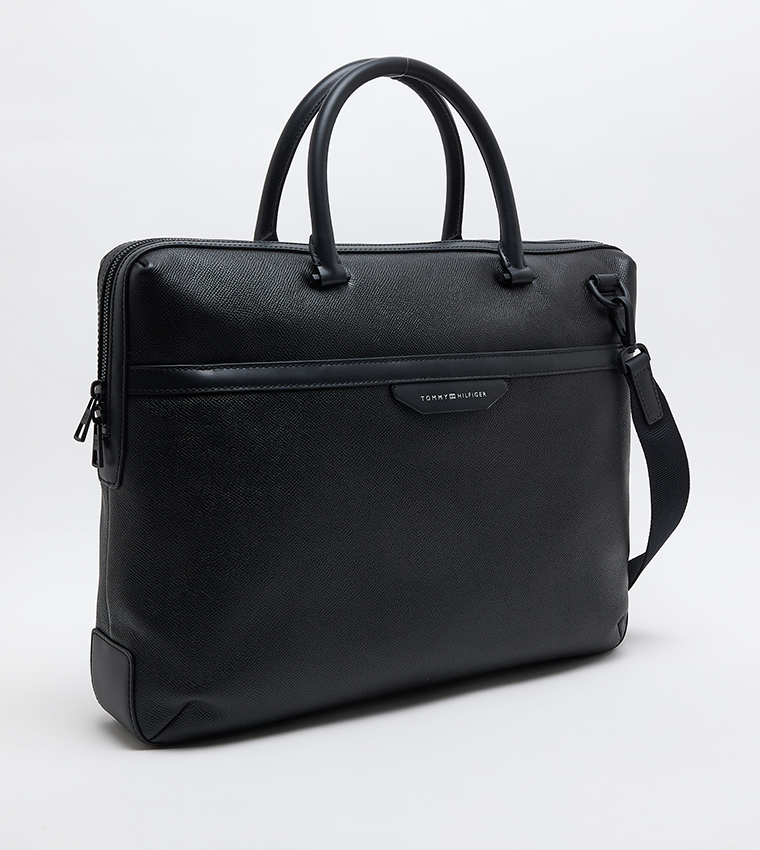 Textured Leather Laptop Bag