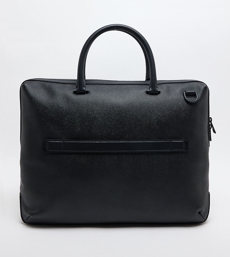 Textured Leather Laptop Bag