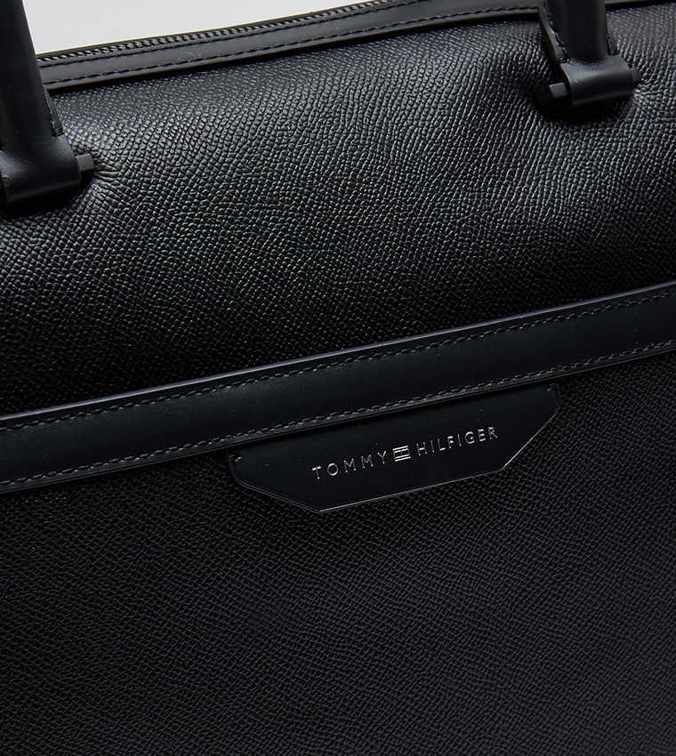 Textured Leather Laptop Bag