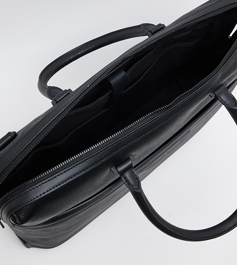 Textured Leather Laptop Bag