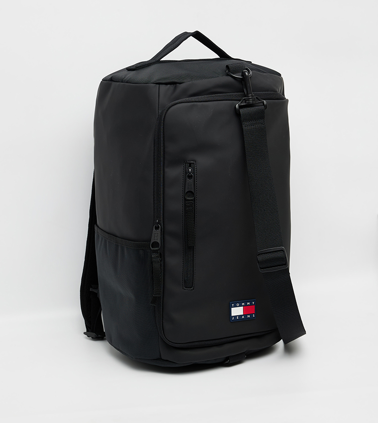 Buy Tommy Hilfiger Logo Badge Elevated PU Backpack In Black