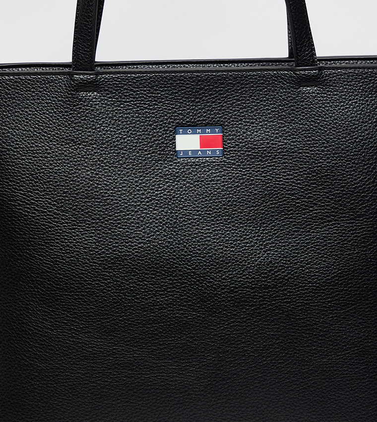 Flag Detail Zippered Tote Bag