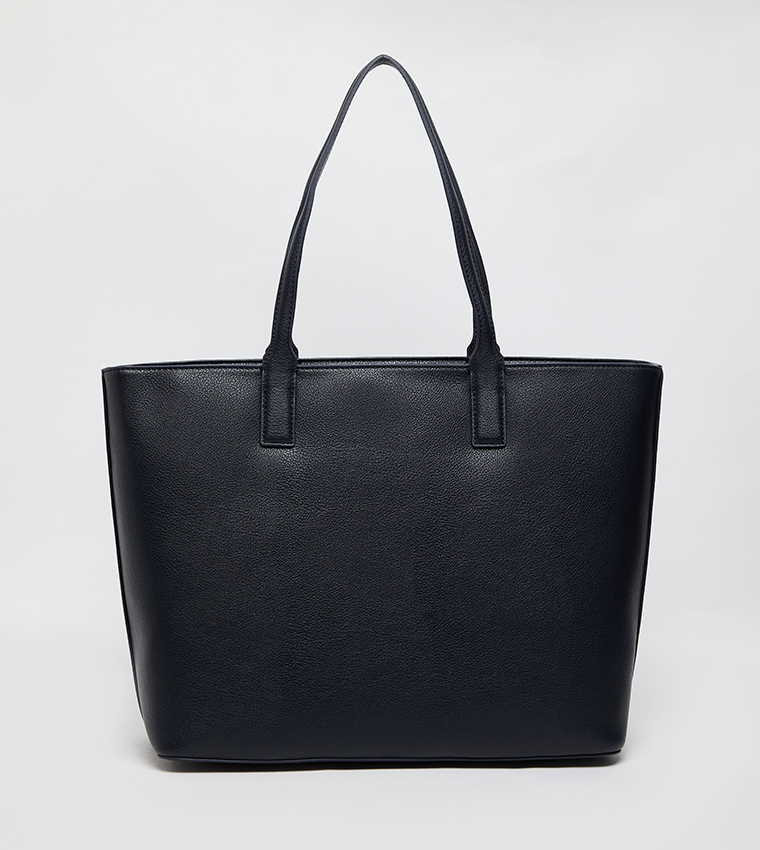 Logo Detail Zippered Tote Bag