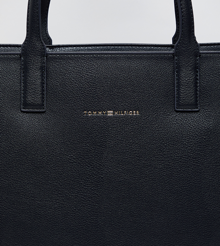 Logo Detail Zippered Tote Bag