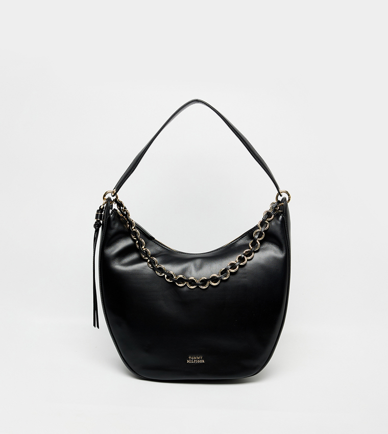 Textured Leather Shoulder Bag