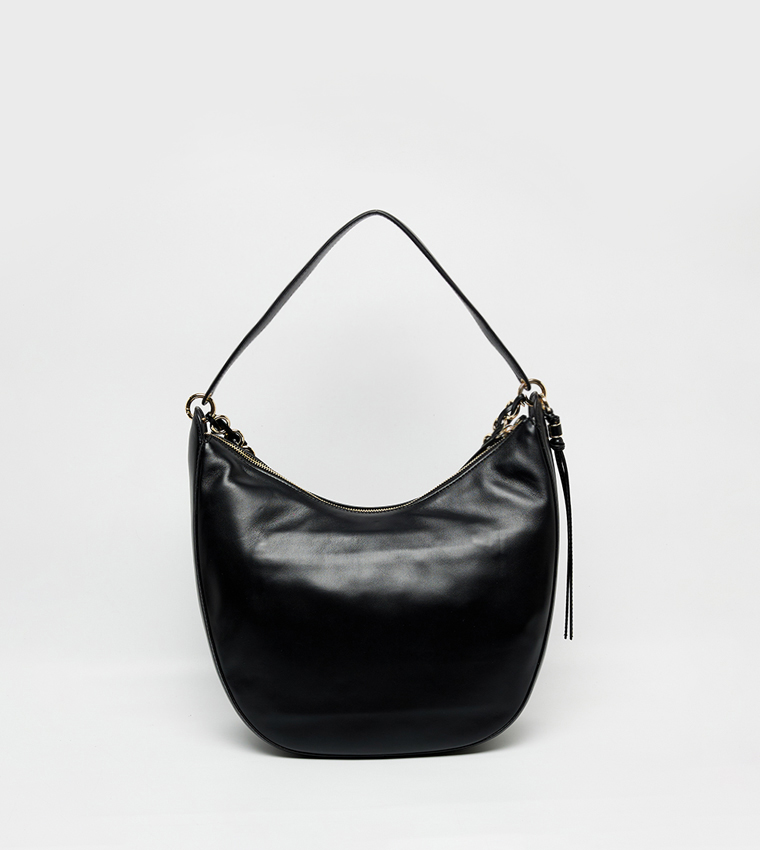 Textured Leather Shoulder Bag