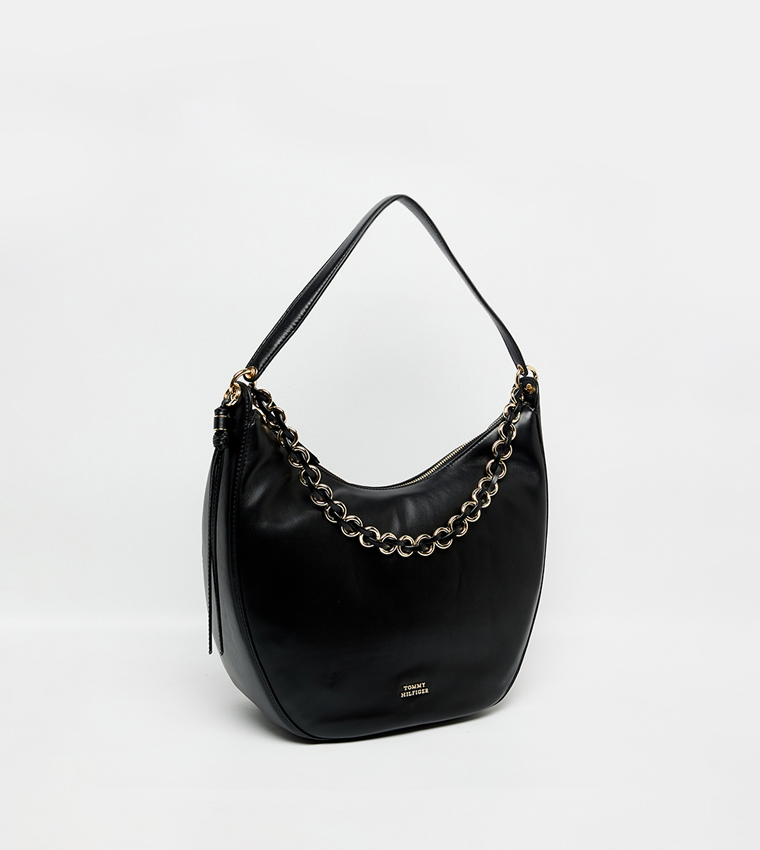 Textured Leather Shoulder Bag