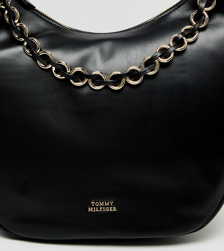 Textured Leather Shoulder Bag