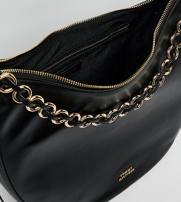 Textured Leather Shoulder Bag