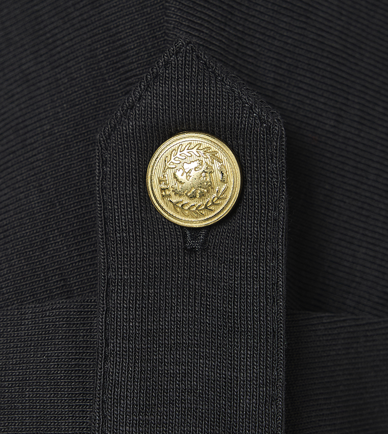 Solid Button Detail T-Shirt
