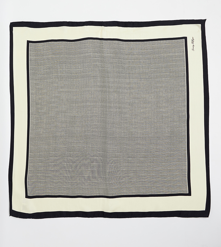 Striped Square Silk Scarf