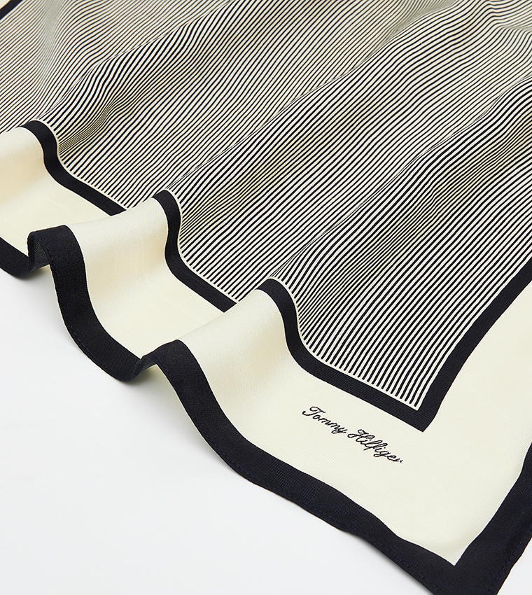 Striped Square Silk Scarf