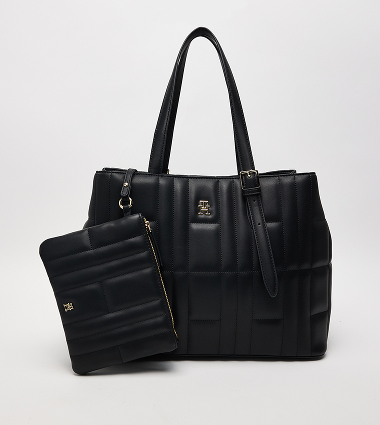 Quilted Shoulder Bag with Pouch