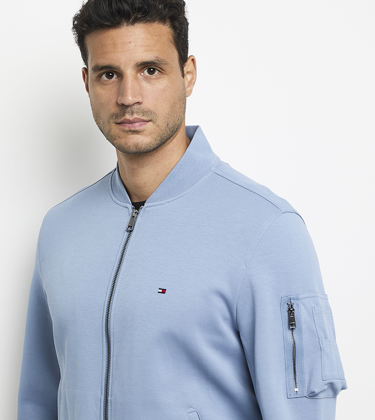 جاكيت بومبر بياقة واقفة وجيوب