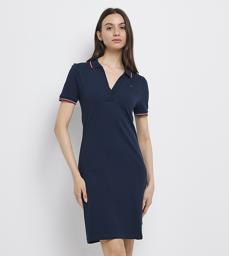 1985 Flag Detail Polo Dress