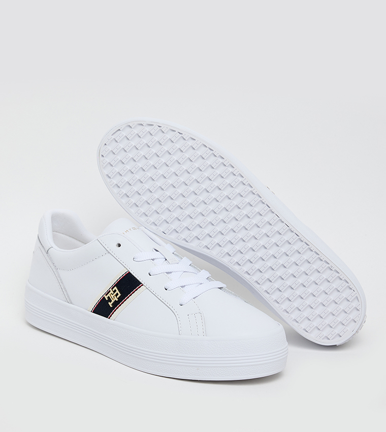 Monogram Detail Lace Up Sneakers