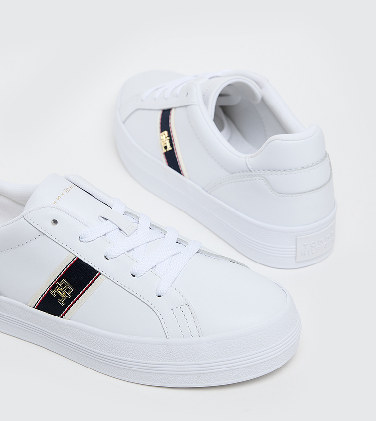 Monogram Detail Lace Up Sneakers