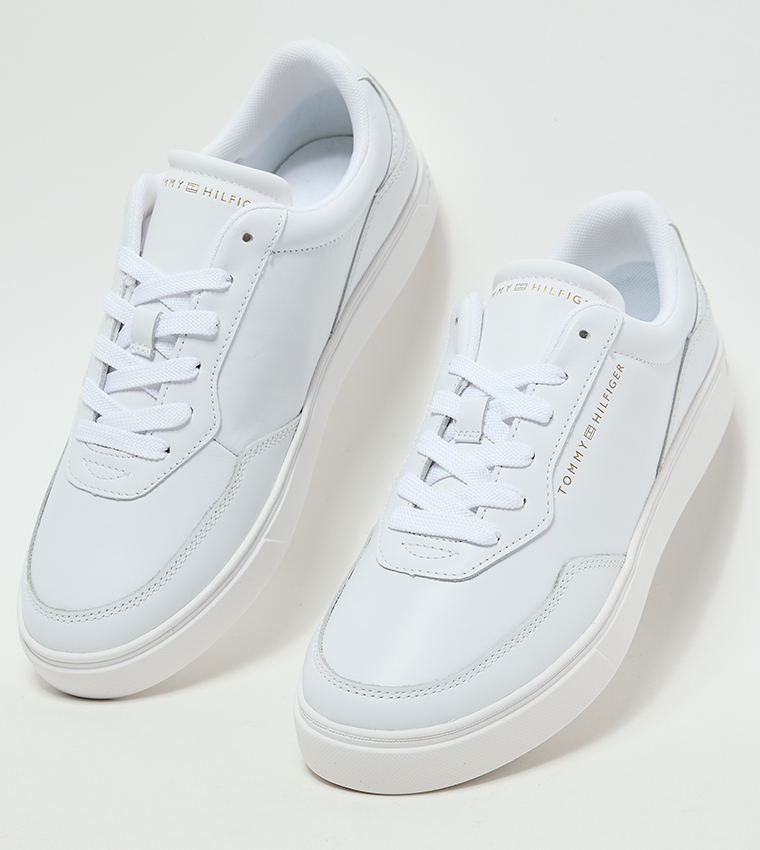 Logo Detail Lace-Up Platform Sneakers