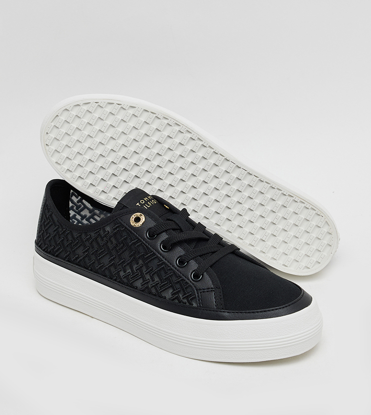 Logo Embroidered Lace-Up Sneakers