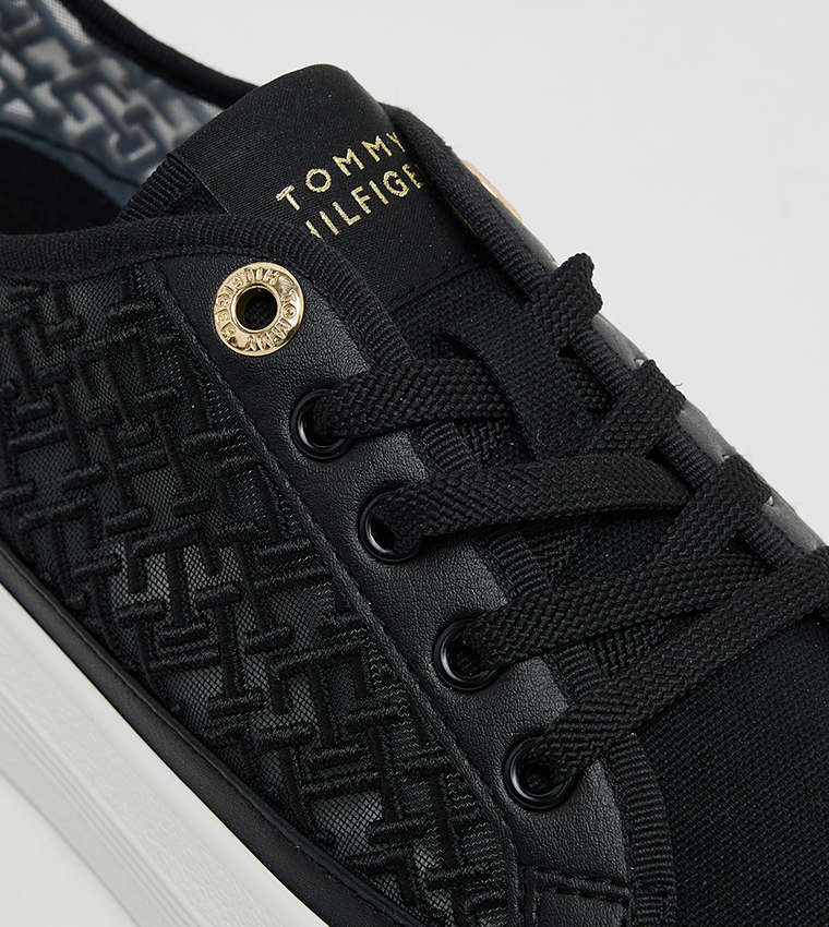 Logo Embroidered Lace-Up Sneakers