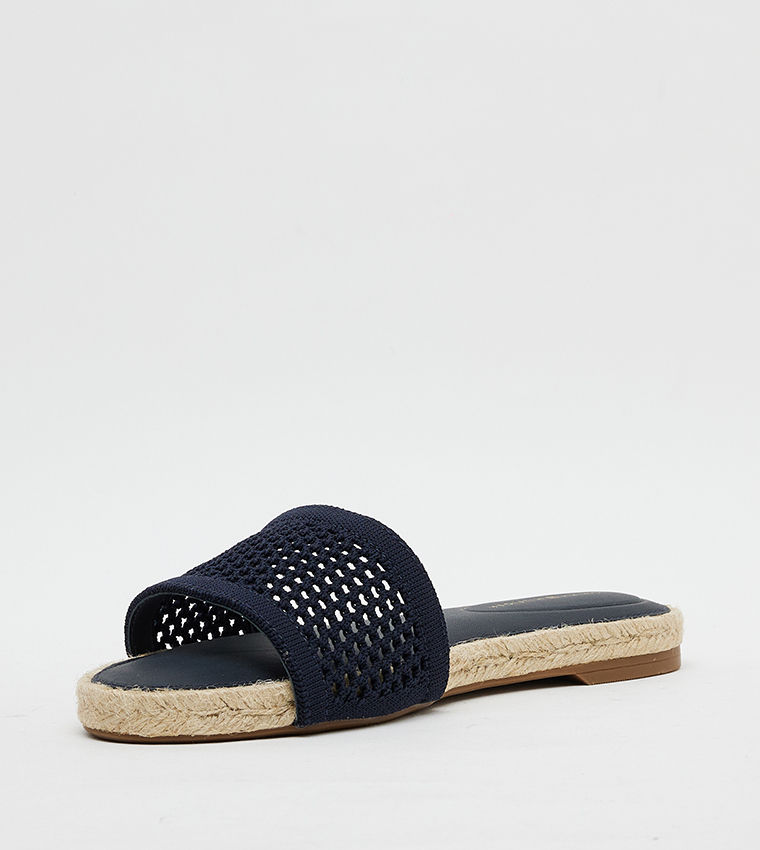 Open Toe Espadrille Flat Sandals