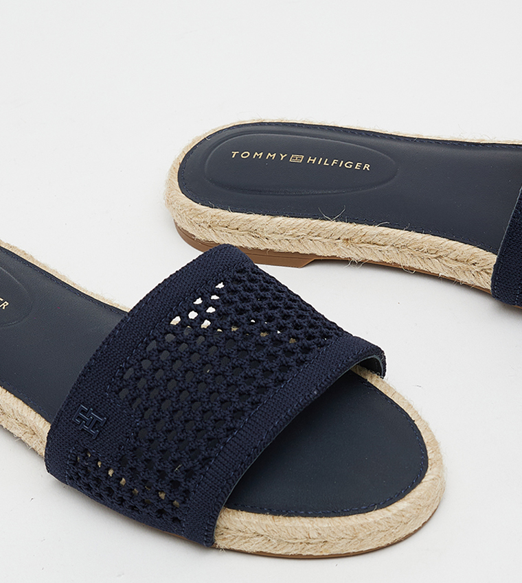 Open Toe Espadrille Flat Sandals