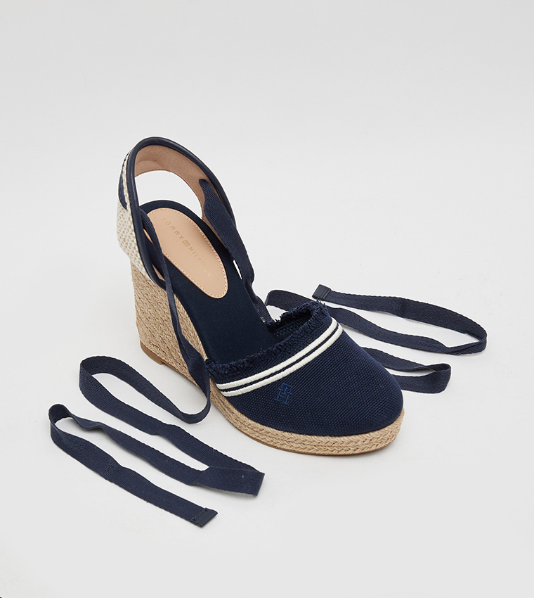 Tie-Around Espadrille Wedges
