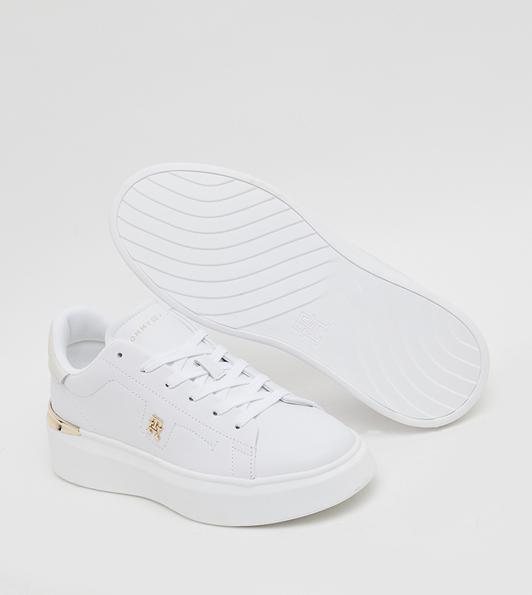 Logo Detail Lace-Up Platform Sneakers