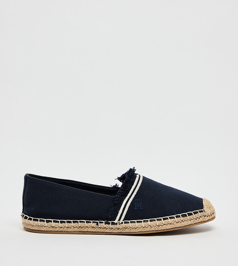 Fringe Detail Canvas Espadrille Shoes