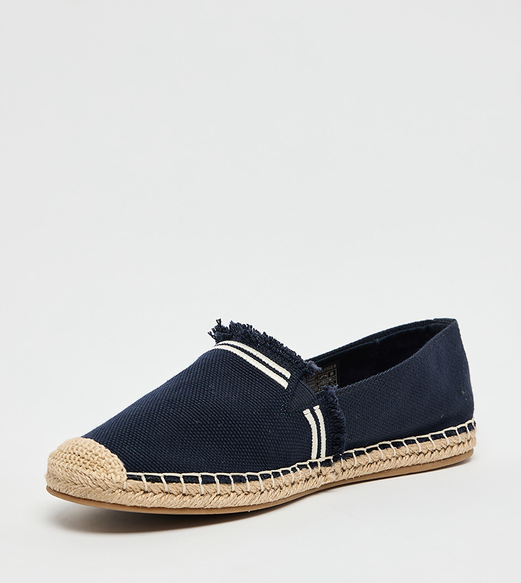 Fringe Detail Canvas Espadrille Shoes