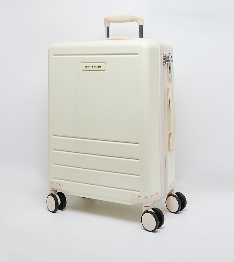 Logo Detail Hard Shell Spinner Trolley Bag