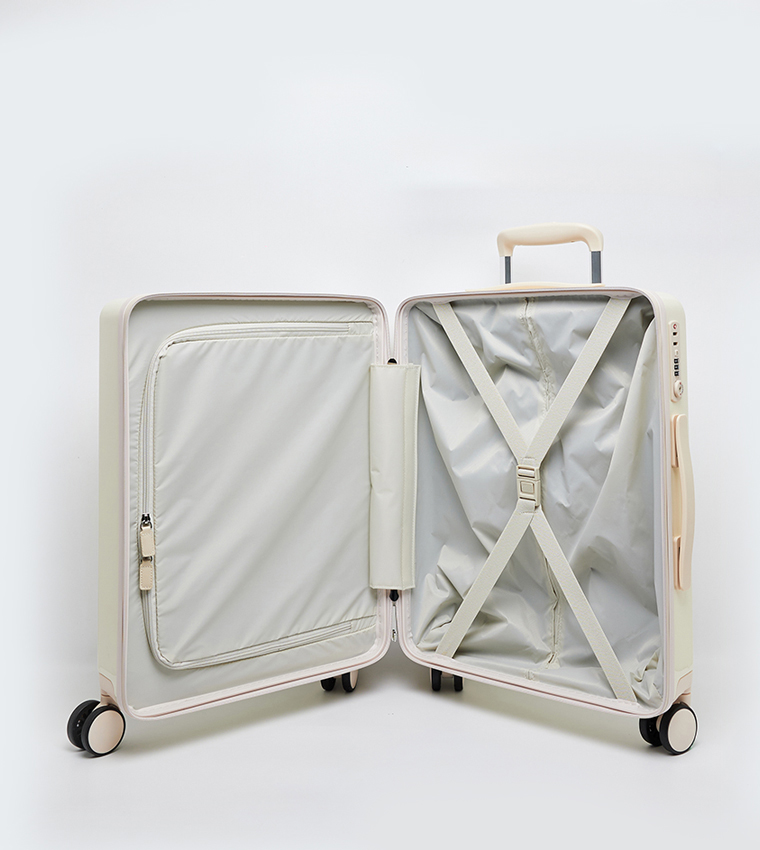 Logo Detail Hard Shell Spinner Trolley Bag