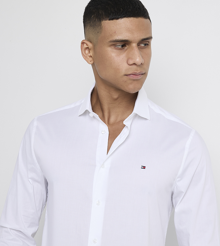 Flag Embroidered Long Sleeves Shirt