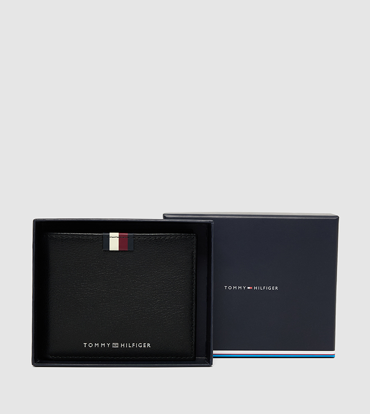 Logo Detail Leather Bi-Fold Wallet
