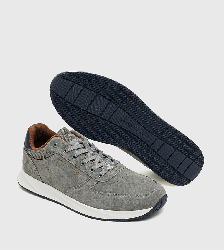 Textured Suede Low-Top Sneakers
