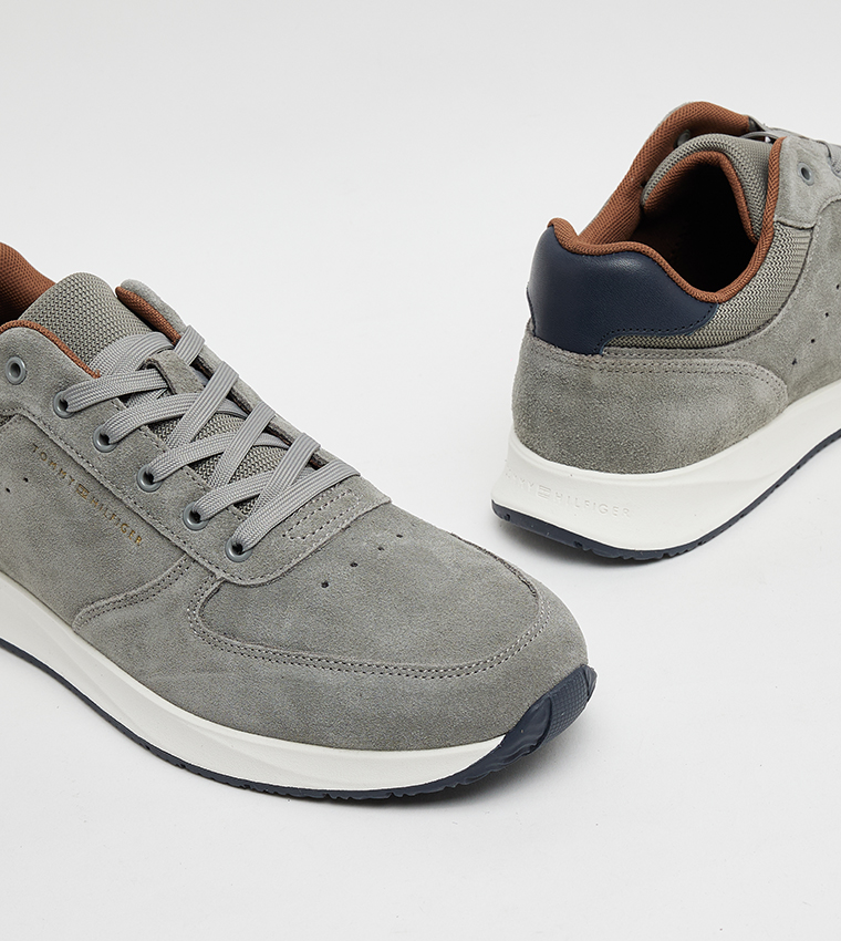 Textured Suede Low-Top Sneakers