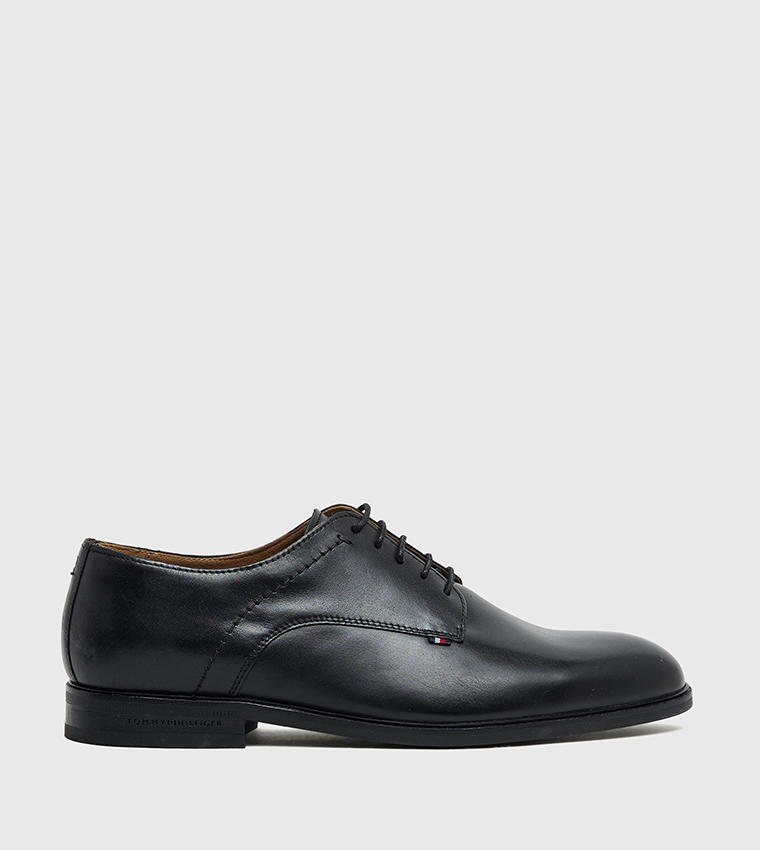 Textured Thunit Leather Derby Shoes