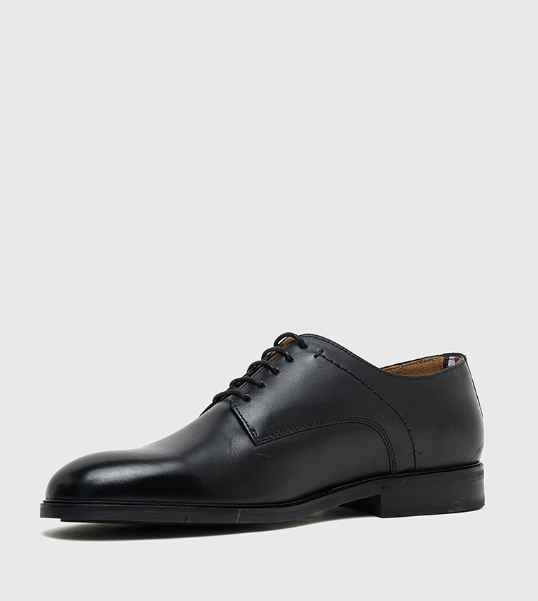 Textured Thunit Leather Derby Shoes